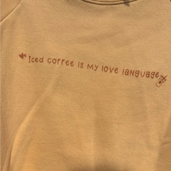 Iced coffee is my love language soft crop sweatshirt - Picture 3 of 4